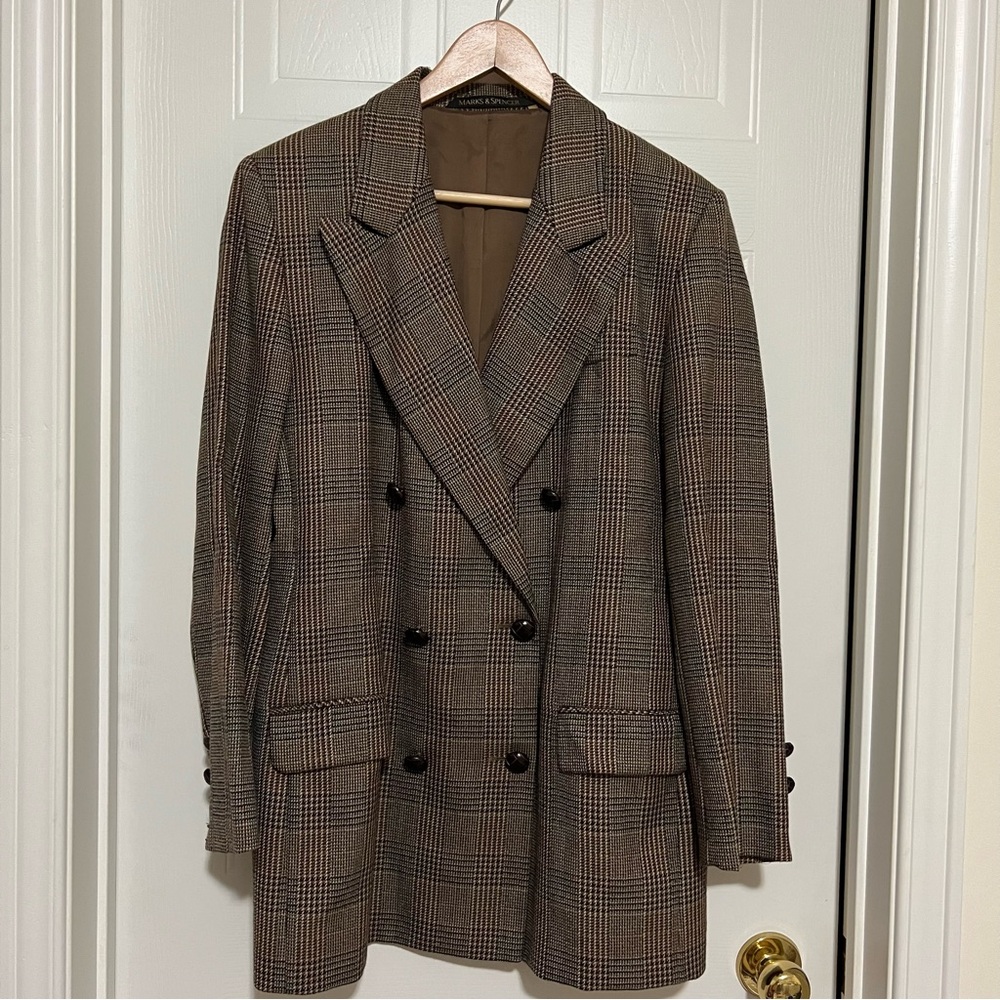 Marks & Spencer Brown Plaid Blazer